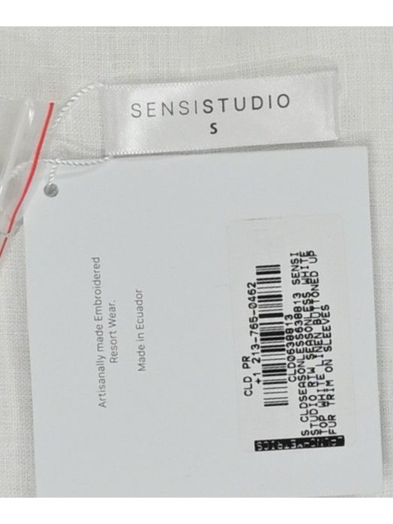 Sensi Studio Oversized Boyfriend Shirt With Feathers In White — image 2 of 4